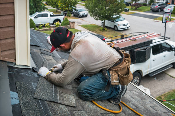 Professional Roofing technician working in Rebuck, PA